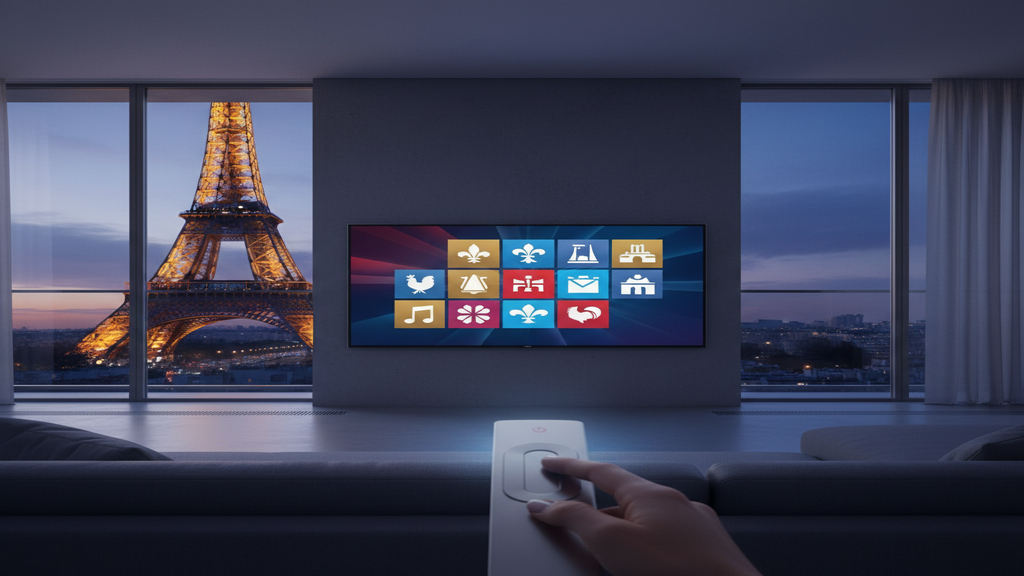 Personne choisissant un abonnement pour IPTV sur une Smart TV moderne